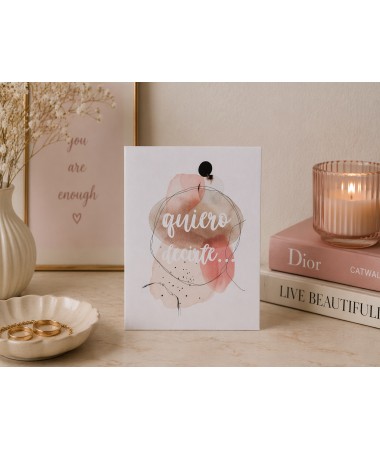 Tarjeta quiero decirte rosa