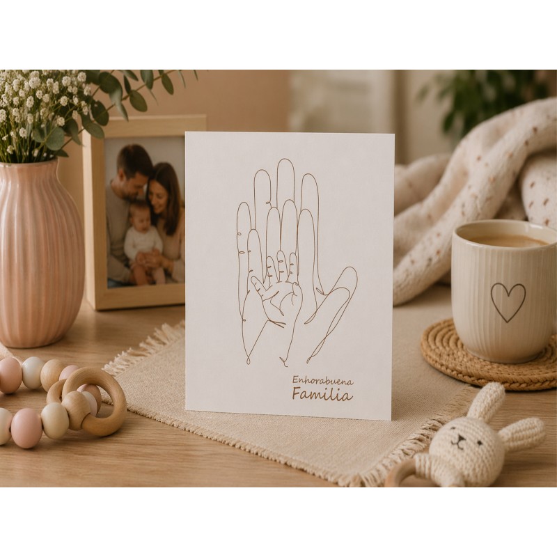 Tarjeta enhorabuena familia