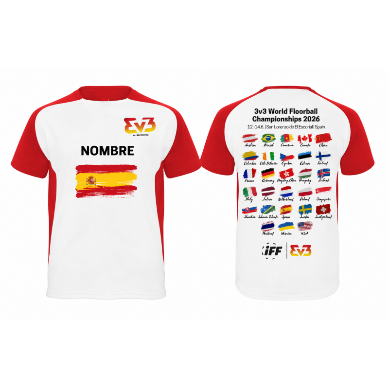 Camiseta con manga roja Floorball