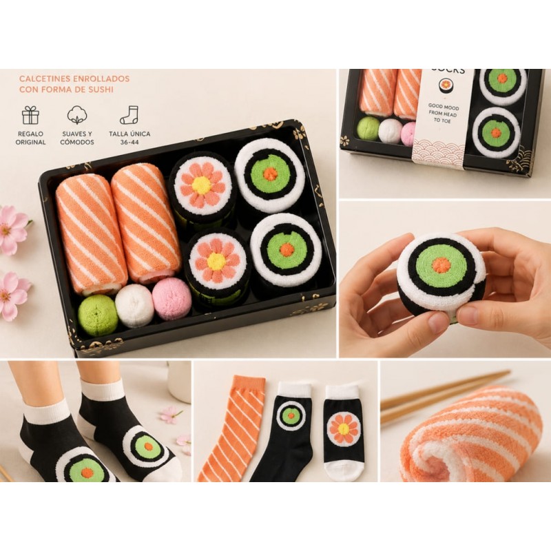 Pack de calcetines con forma de sushi