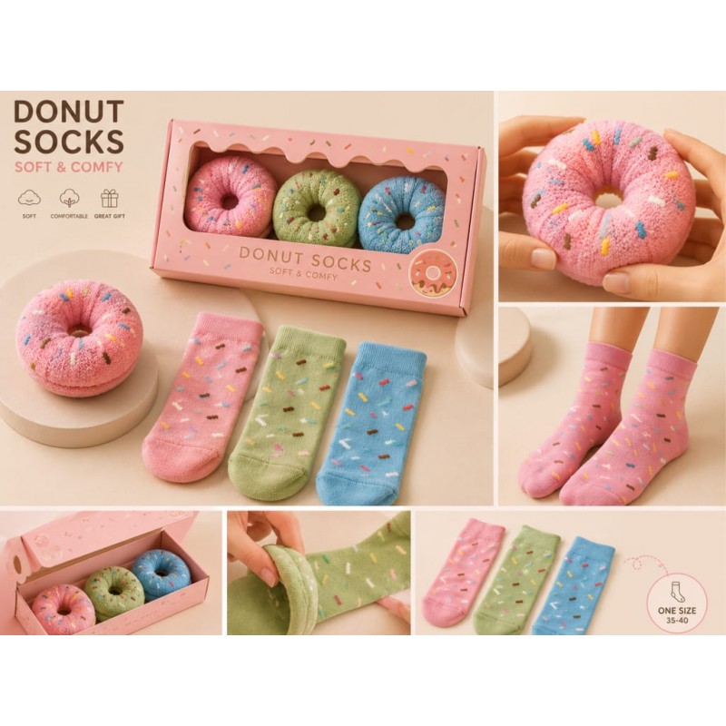 Pack de calcetines con forma de donuts