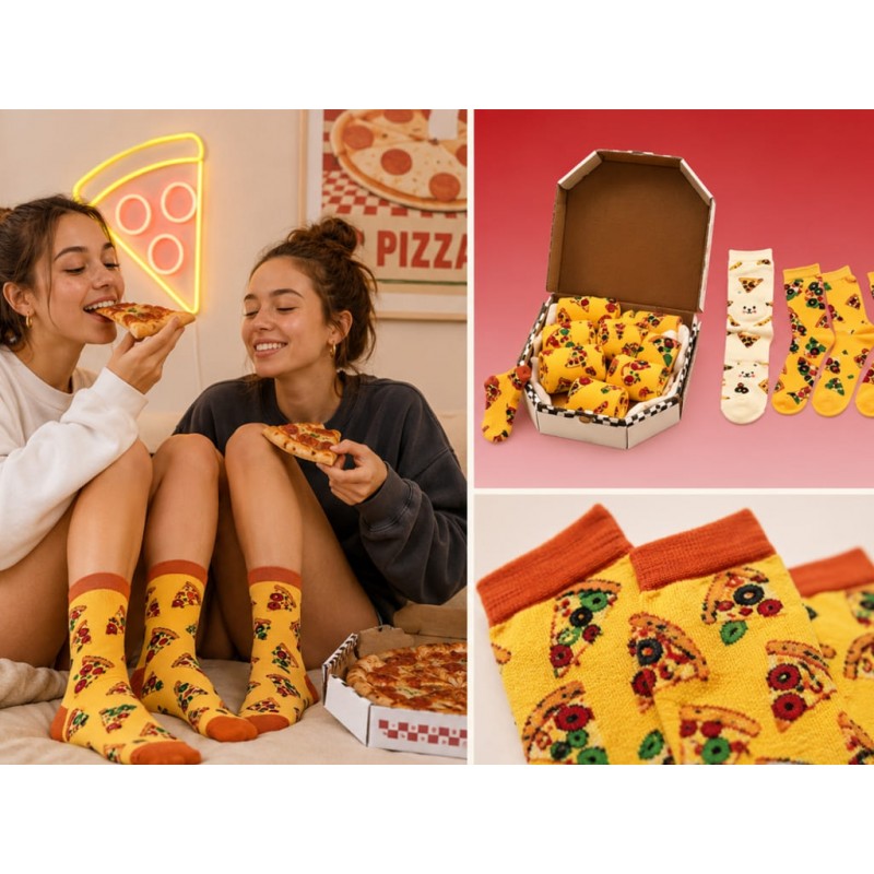 Pack de calcetines con forma de pizza