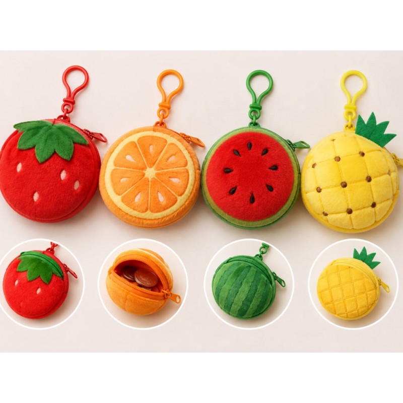 Mini monederos con formas de frutas