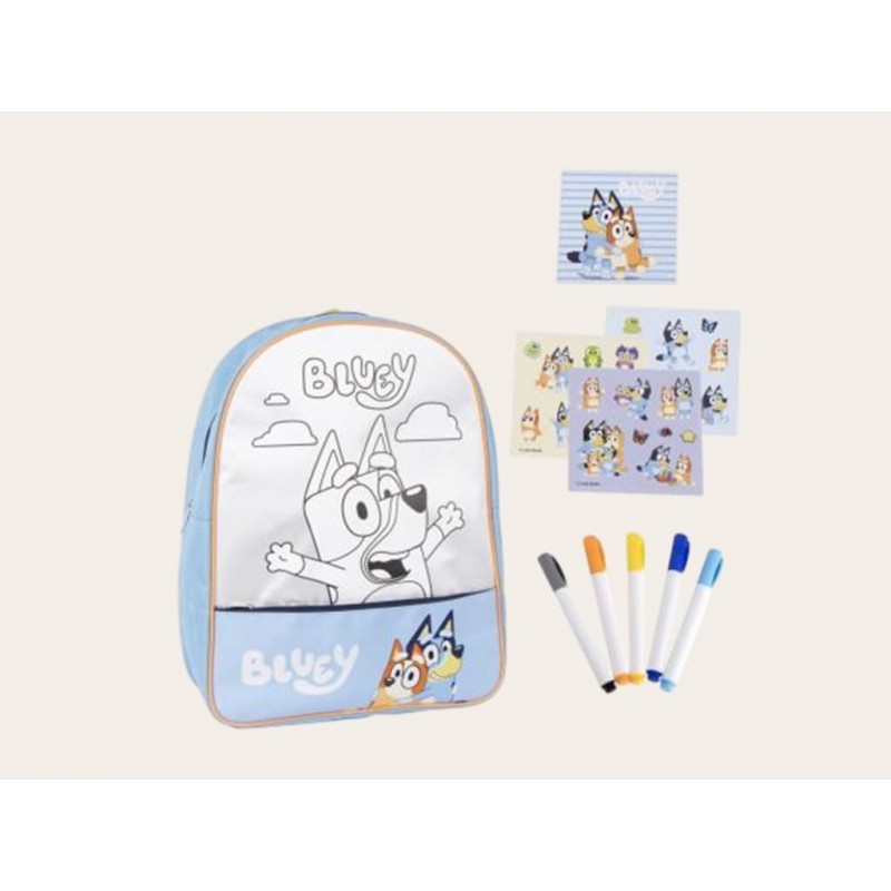 Mochila infantil de Bluey coloreable