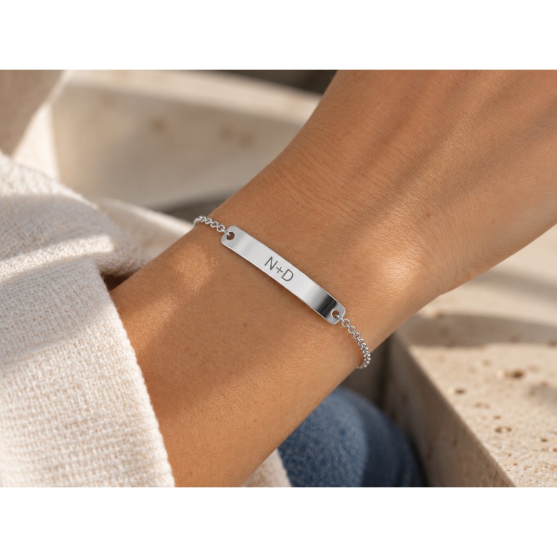 Esclava de mujer de plata personalizable