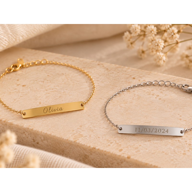 Esclava infantil de plata personalizable