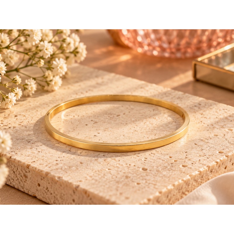 Pulsera de titanio dorado personalizable
