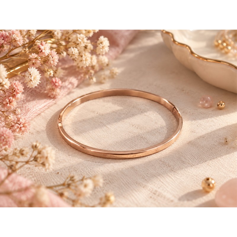 Pulsera de titanio oro rosa...