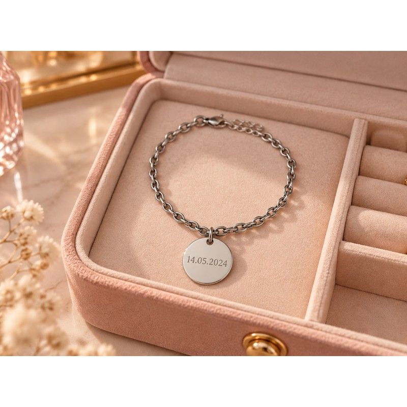 Pulsera charm personalizable redonda
