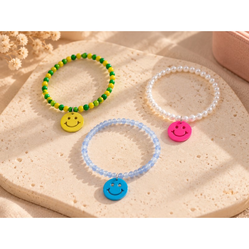 Pulsera cuentas sonrisa colores surtidos