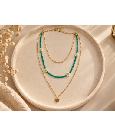 Collar triple cuentas...