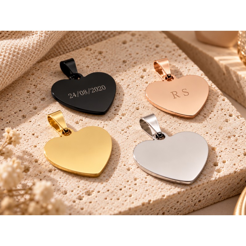 Placa de corazón personalizable