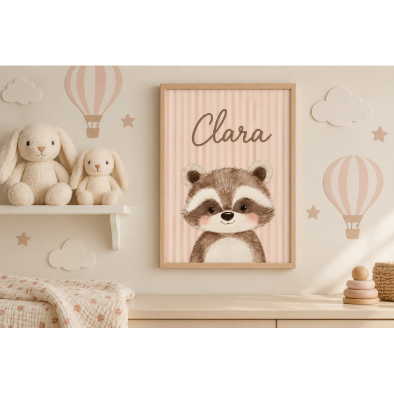 Cuadro infantil Mapache